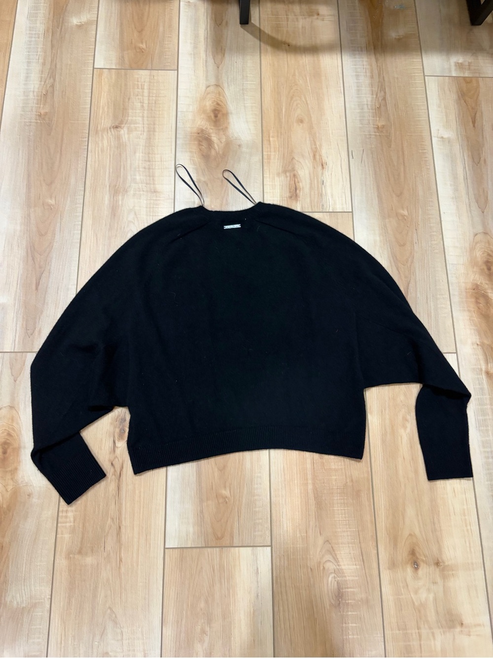 MICHAEL KORS Black Cashmere Dolman Sleeves Crew Neck Sweater Top XS